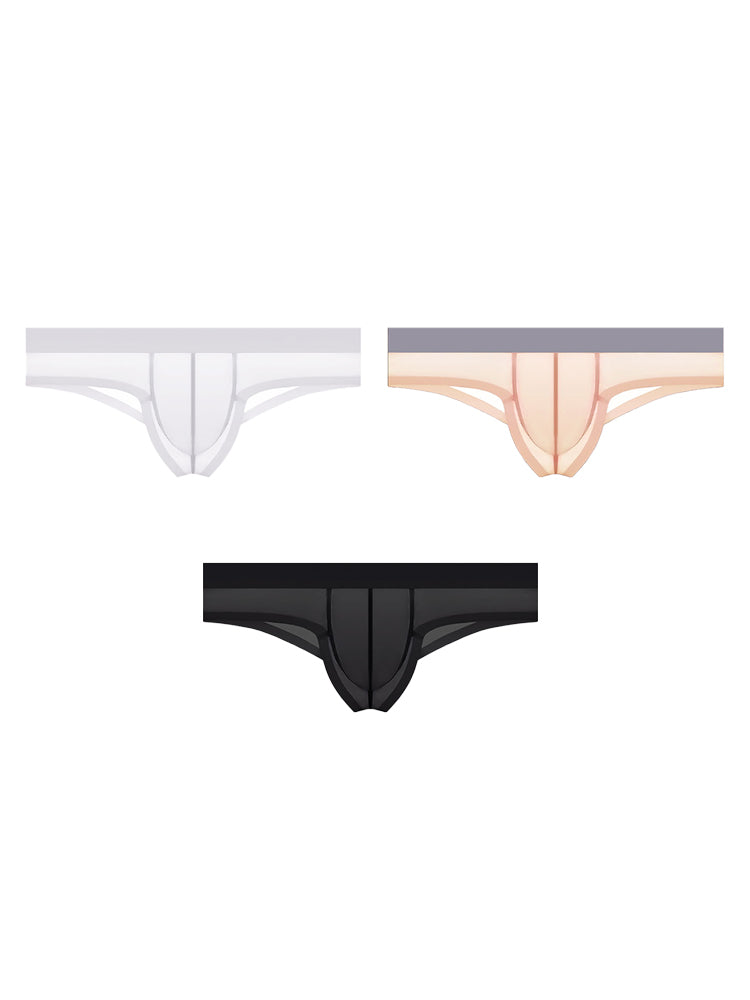 3 Pack Men's Ice Silk Breathable Seamless Comfort Stretch Fit Low-Rise Bikini | dmunderwear variant image