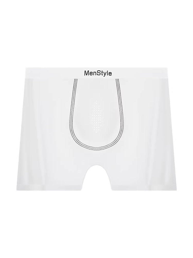 3 Pack Men's Ice Silk Full-Coverage Antibacterial Mid-Rise Boxer Briefs | dmunderwear detail image 1