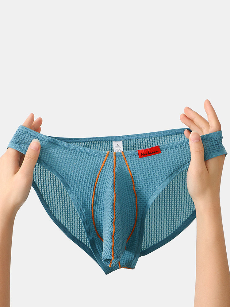 3 Pack Men's Ice Silk High-Elastic Breathable Briefs for Sports | dmunderwear detail image 1