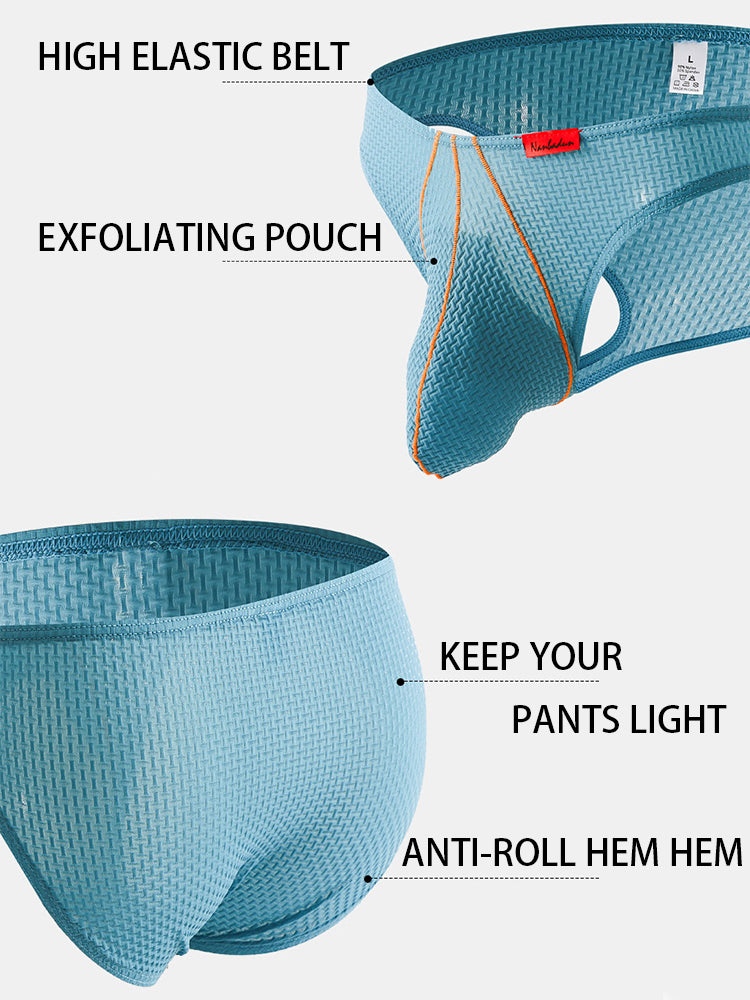 3 Pack Men's Ice Silk High-Elastic Breathable Briefs for Sports | dmunderwear detail image 6
