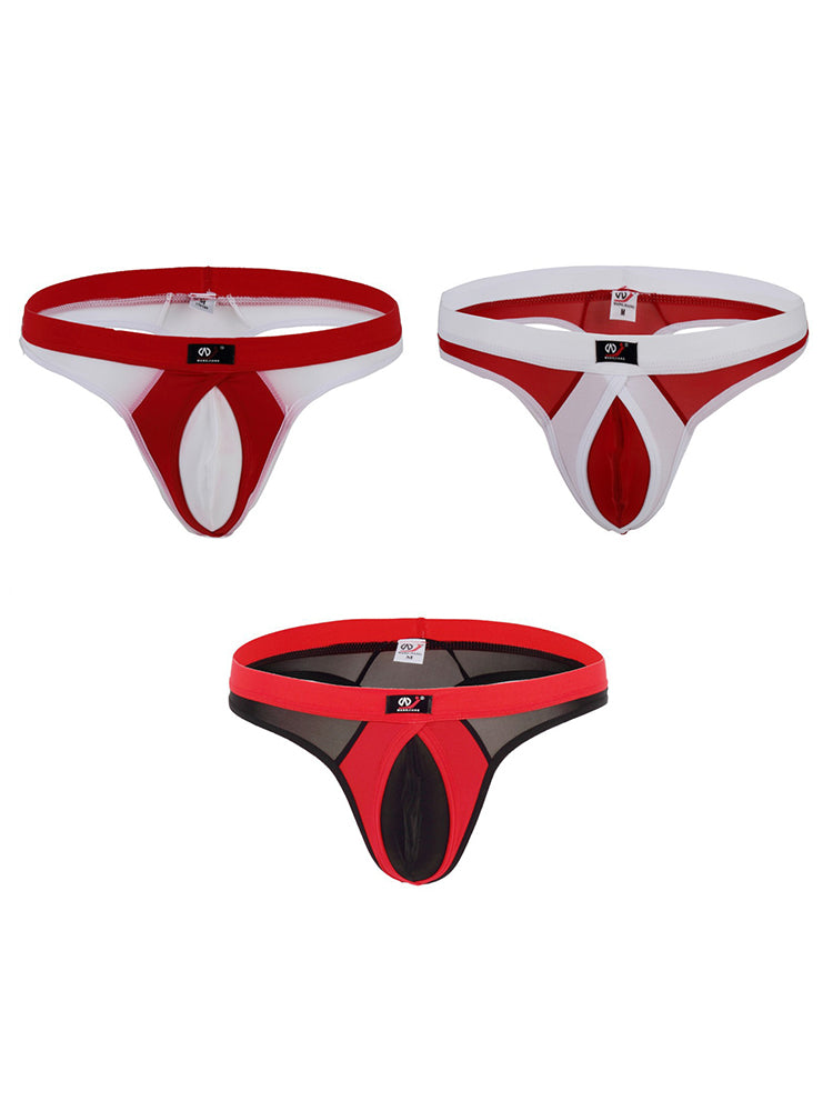 3 Pack Men's Ice Silk Sexy Lightweight Quick-Dry Breathable Thongs | dmunderwear variant image