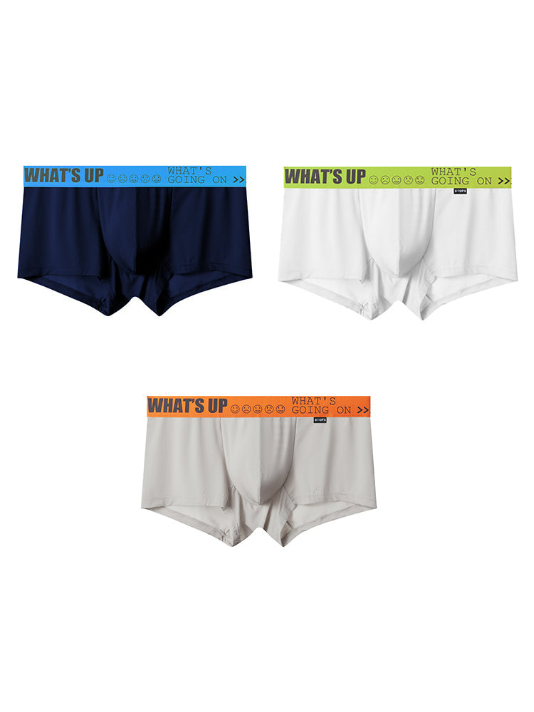 3-pack Men's Ice Silk Solid Color Breathable Briefs | dmunderwear variant image