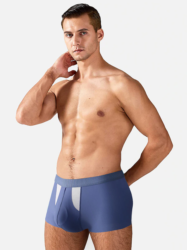 3-Pack Men's Ice Silk Trunks with Bullet-Style Separation and Enlarging Effect | dmunderwear detail image 1