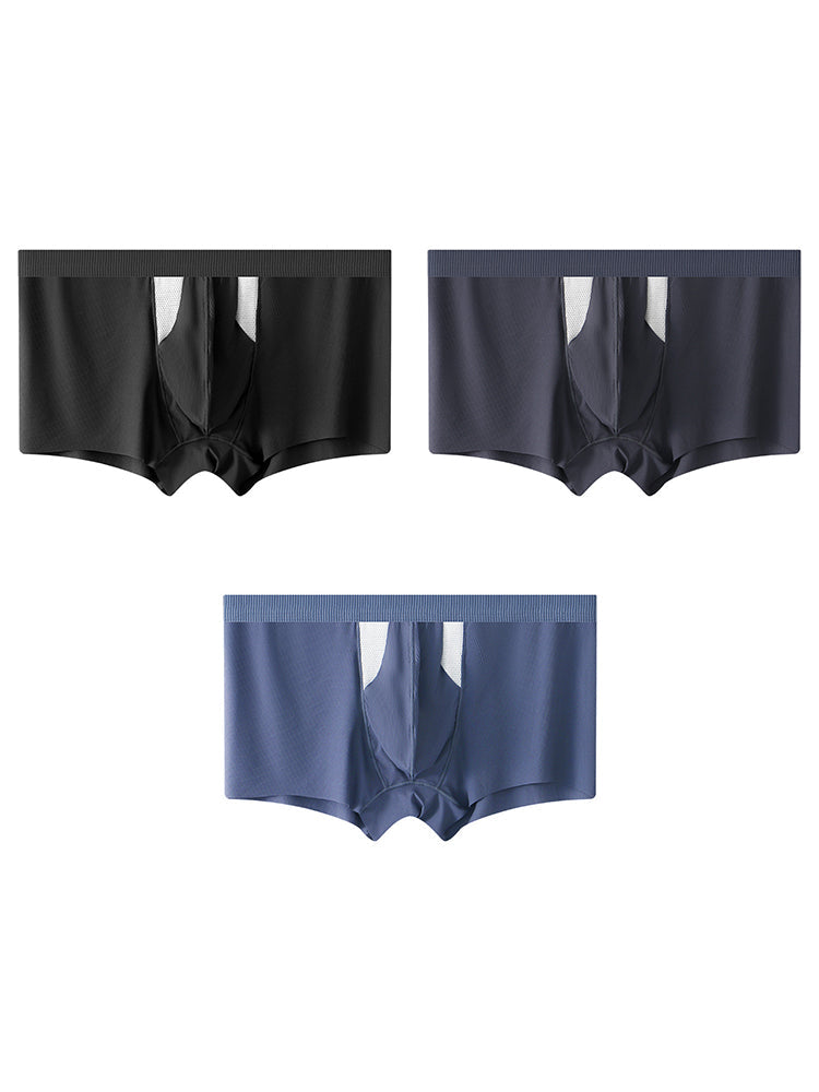 3-Pack Men's Ice Silk Trunks with Bullet-Style Separation and Enlarging Effect | dmunderwear variant image