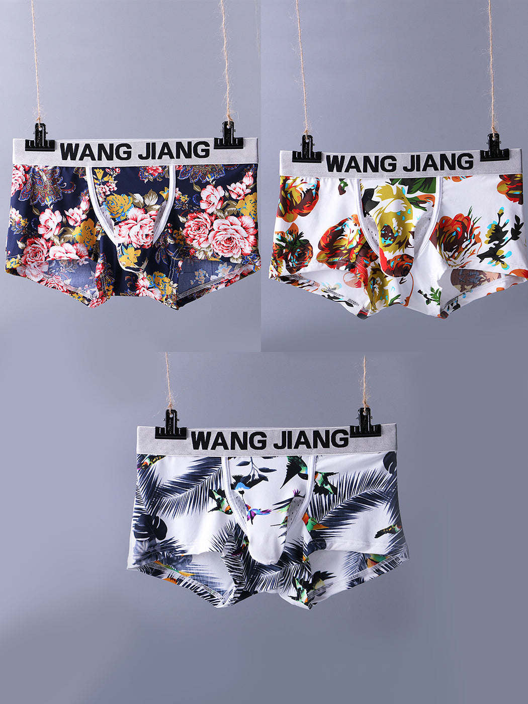 3 Pack Men's Ice Silk Trunks with Separated Pouch Design | dmunderwear variant image