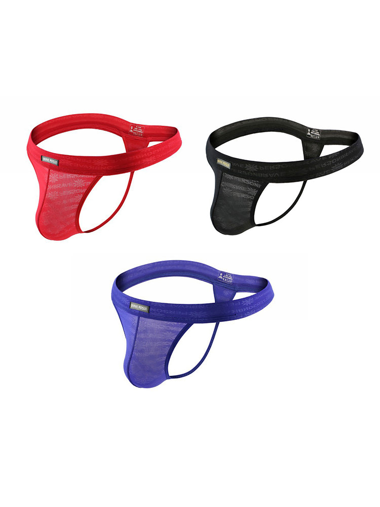3-pack Men's Lace Obscure Embossed G-String Thong | dmunderwear variant image