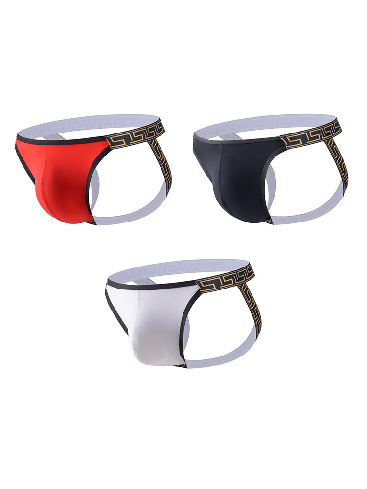 3 Pack Men's Large Pouch Low-Rise Sexy Jockstrap | dmunderwear variant image