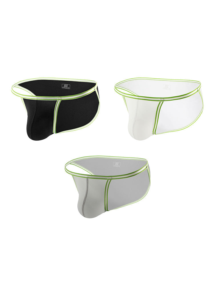 3 Pack Men's Large Pouch Sporty Breathable Seamless Comfort Bikinis | dmunderwear variant image