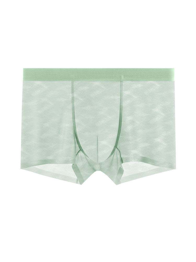 3 Pack Men's Lightweight & Airy Seamless Comfort Ice Silk Trunks | dmunderwear detail image 1