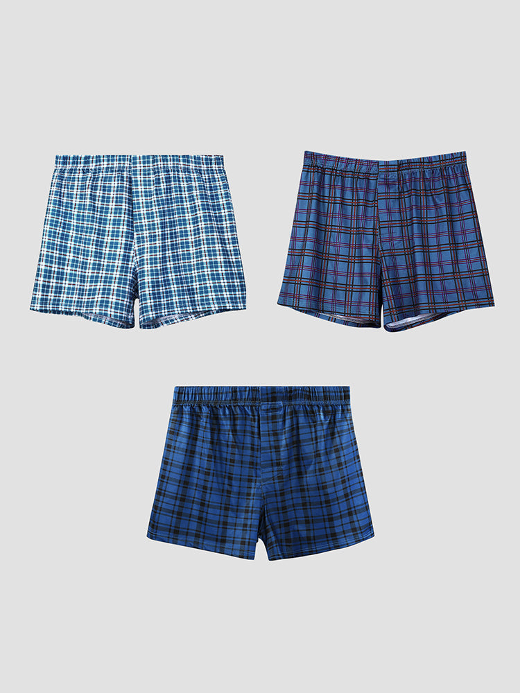 3 Pack Men's Loose Fit Mid-Rise Comfy Waistband Quick-Dry Boxers Shorts | dmunderwear variant image