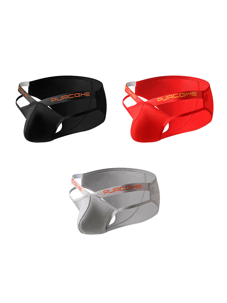 3 Pack Men's Low-Rise Sexy Hollow-Out Bikinis | dmunderwear variant image