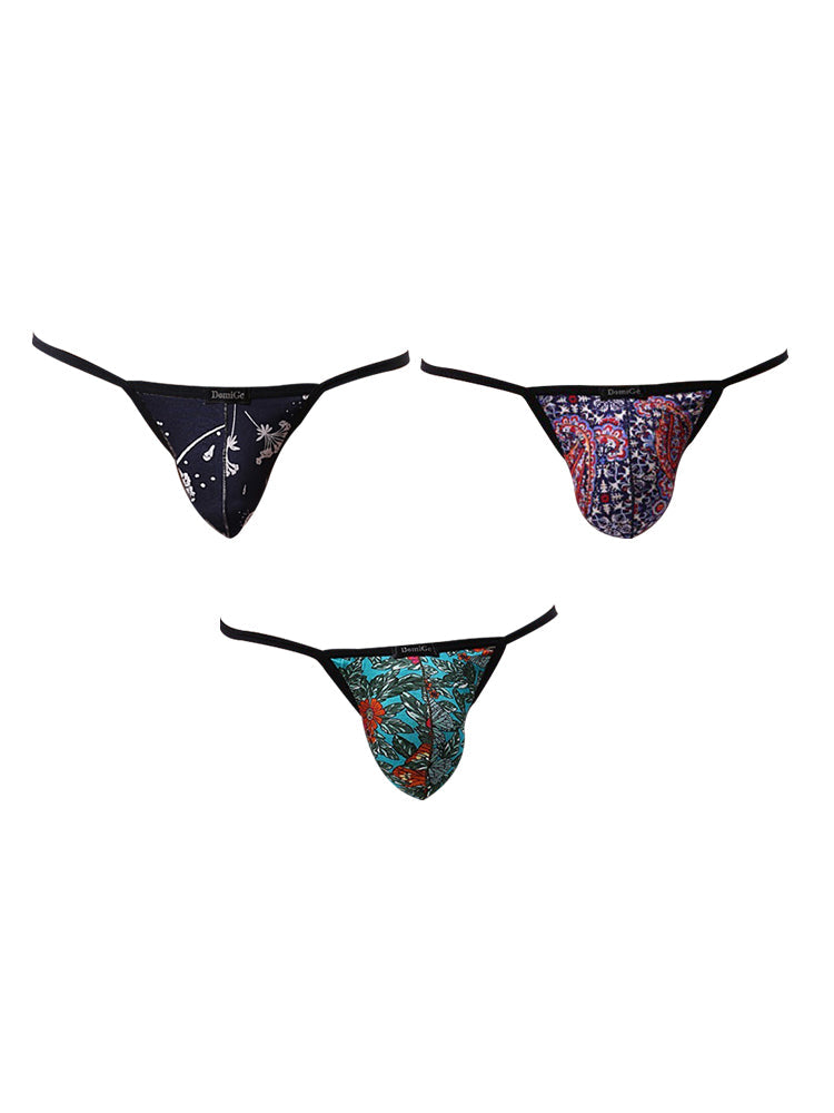 3 Pack Men's Low-Rise Sexy Lightweight & Airy Sporty Cut Anti-Chafing Strings | dmunderwear variant image