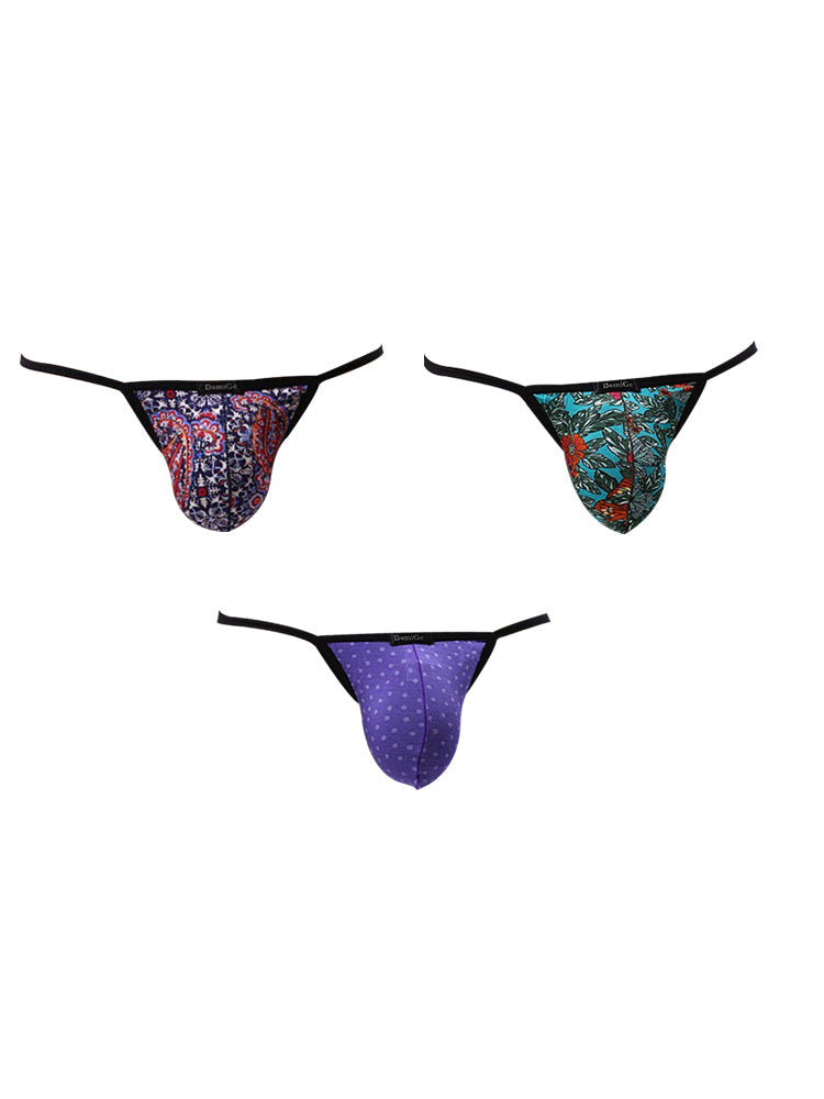 3 Pack Men's Low-Rise Sexy Lightweight & Airy Sporty Cut Anti-Chafing Strings | dmunderwear detail image 20