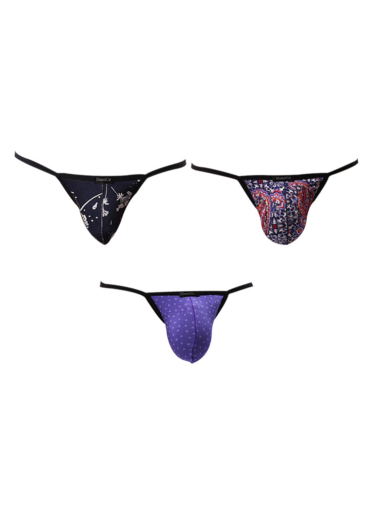 3 Pack Men's Low-Rise Sexy Lightweight & Airy Sporty Cut Anti-Chafing Strings | dmunderwear detail image 8