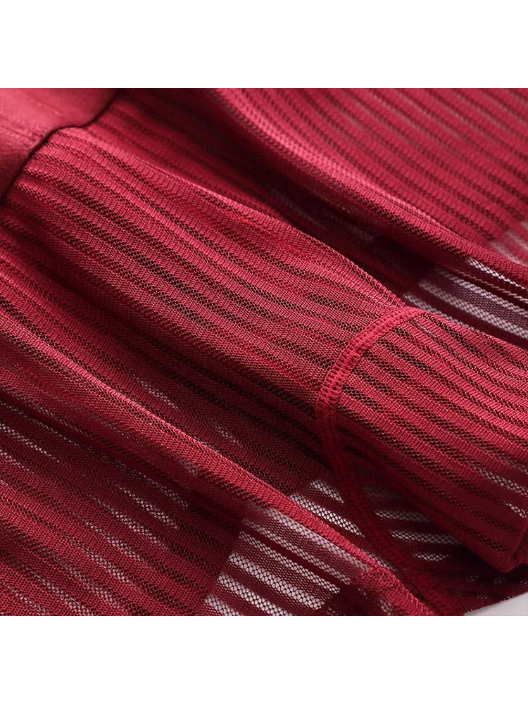 3 Pack Men's Striped Mesh Trunks with Comfort Pouch | dmunderwear detail image 15