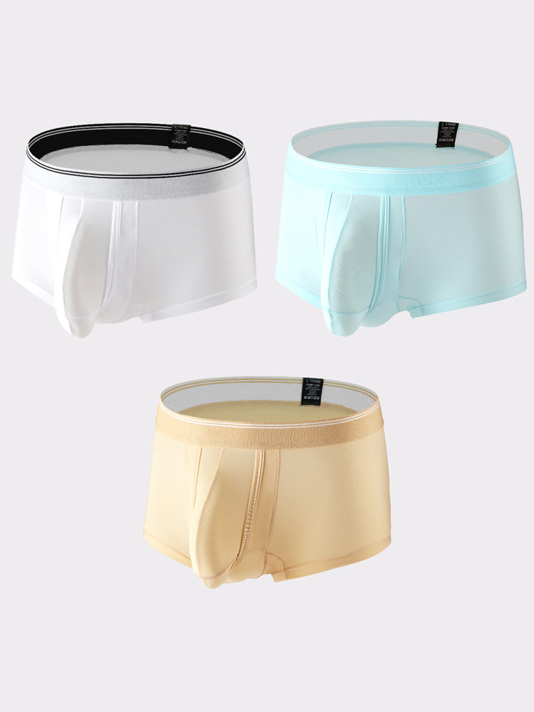3 Pack Men's Mid-Rise Separation Breathable Elastic Trunks | dmunderwear variant image