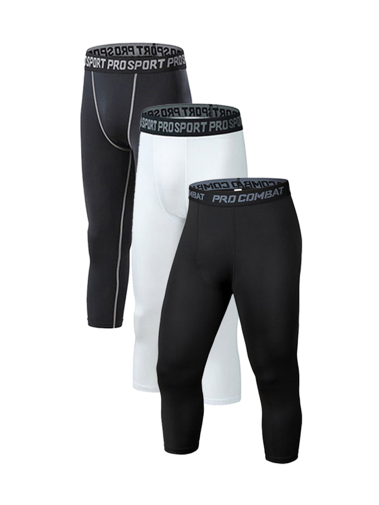 3 Pack Men's Multi-Sport Workout Ready Close-Fitting Comfort Activewear Tights | dmunderwear variant image