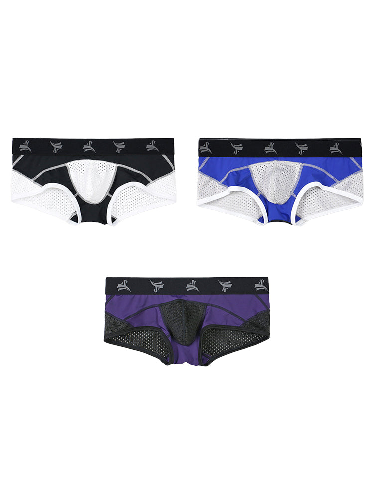 3 Pack Men's Nylon Mesh Breathable U-Pouch Trunks | dmunderwear variant image