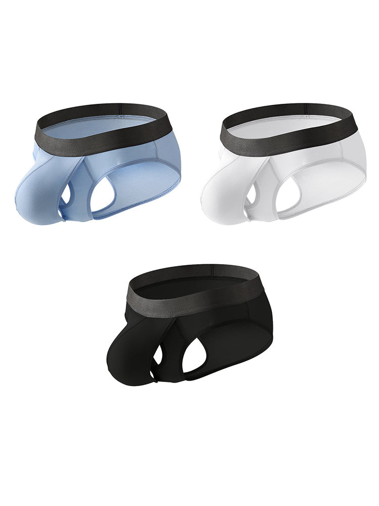 3-pack Men's Open Crotch Sexy Bullet Briefs | dmunderwear variant image