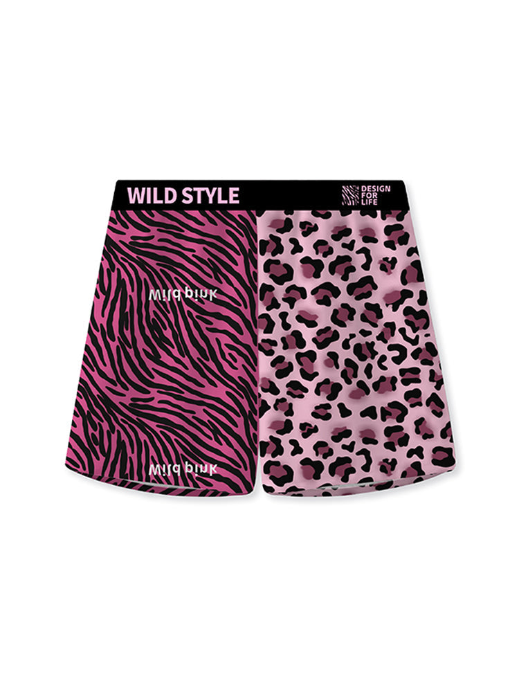 3 Pack Men's Pink Leopard Print Trendy Lightweight & Airy Boxers Briefs | dmunderwear detail image 1