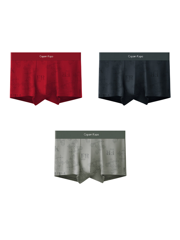 3 Pack Men's Printed Breathable Ultra-Soft Cotton Trunks | dmunderwear variant image