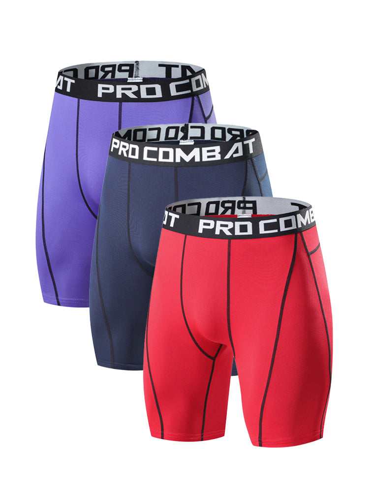 3 Pack Men's Quick-Dry Compression Breathable Activewear Tights | dmunderwear detail image 16