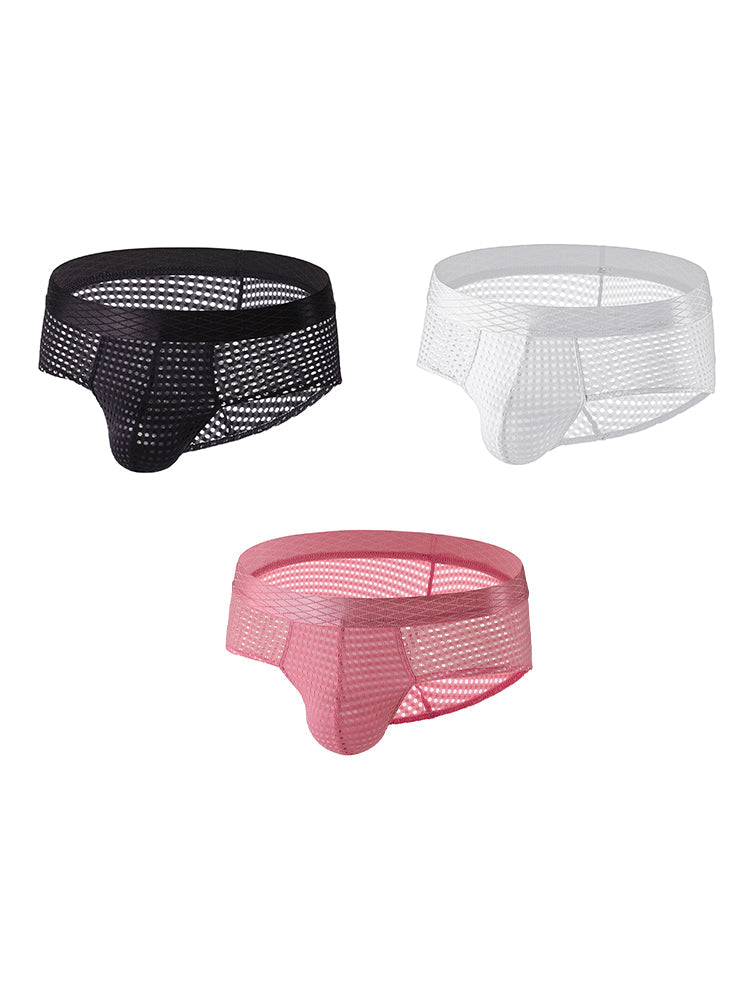 3 Pack Men's Quick-Dry Mesh Low-Rise Briefs | dmunderwear variant image