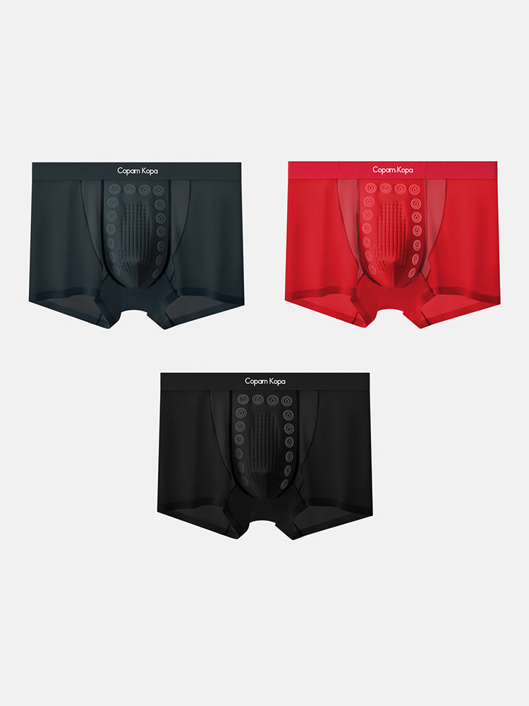 3 Pack Men's Seamless Breathable Mid-Rise Antibacterial Crotch Trunks | dmunderwear variant image