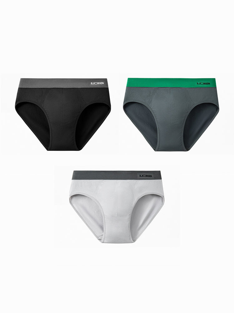 3 Pack Men's Seamless Comfort Anti-Chafing Full Coverage Briefs | dmunderwear variant image