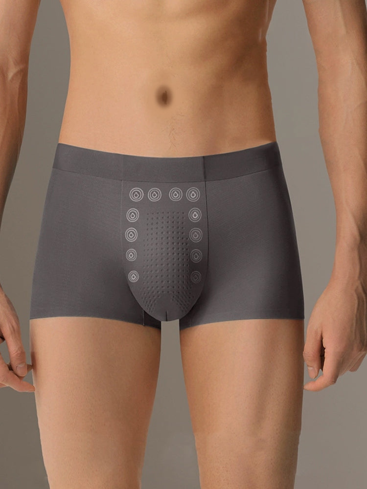 3 Pack Men's Seamless Breathable Trunks with 7A Antibacterial Mulberry Silk Lining | dmunderwear detail image 15