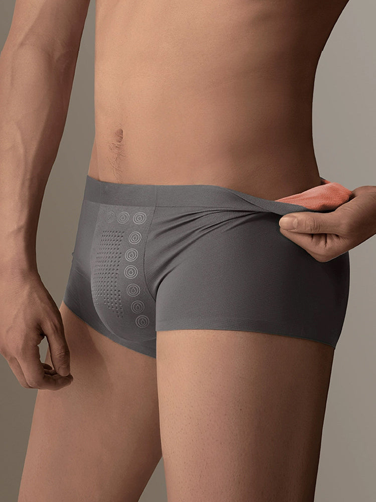 3 Pack Men's Seamless Breathable Trunks with 7A Antibacterial Mulberry Silk Lining | dmunderwear detail image 17