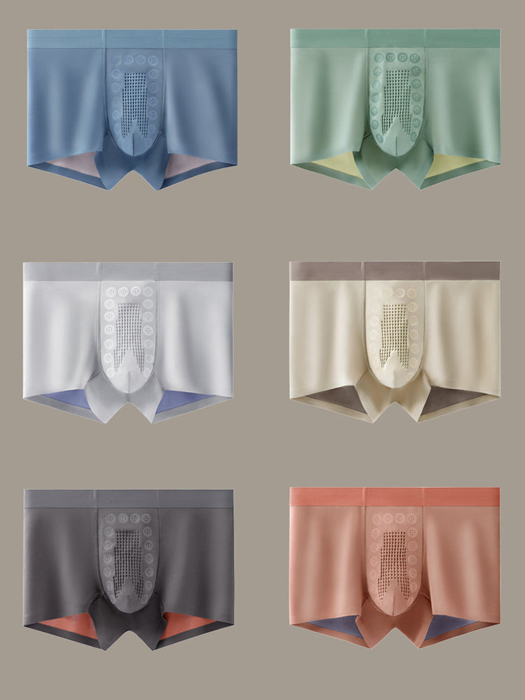 3 Pack Men's Seamless Breathable Trunks with 7A Antibacterial Mulberry Silk Lining | dmunderwear detail image 18