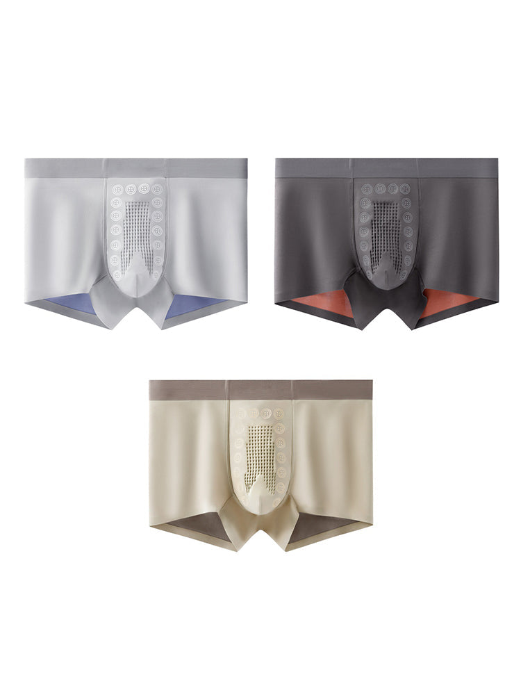 3 Pack Men's Seamless Breathable Trunks with 7A Antibacterial Mulberry Silk Lining | dmunderwear detail image 20