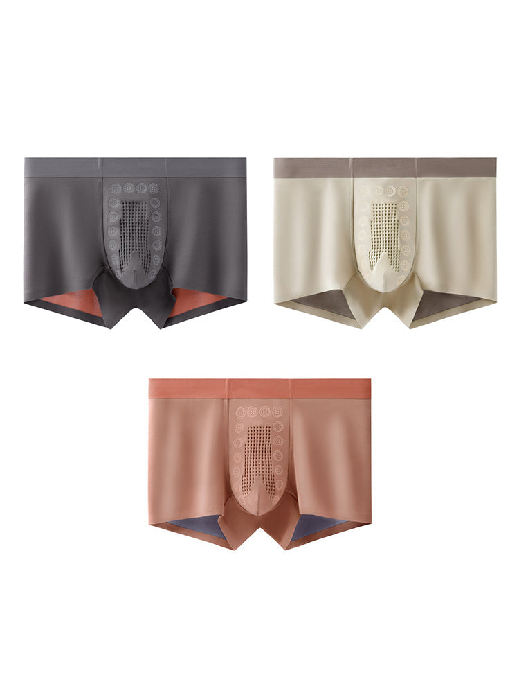 3 Pack Men's Seamless Breathable Trunks with 7A Antibacterial Mulberry Silk Lining | dmunderwear detail image 8