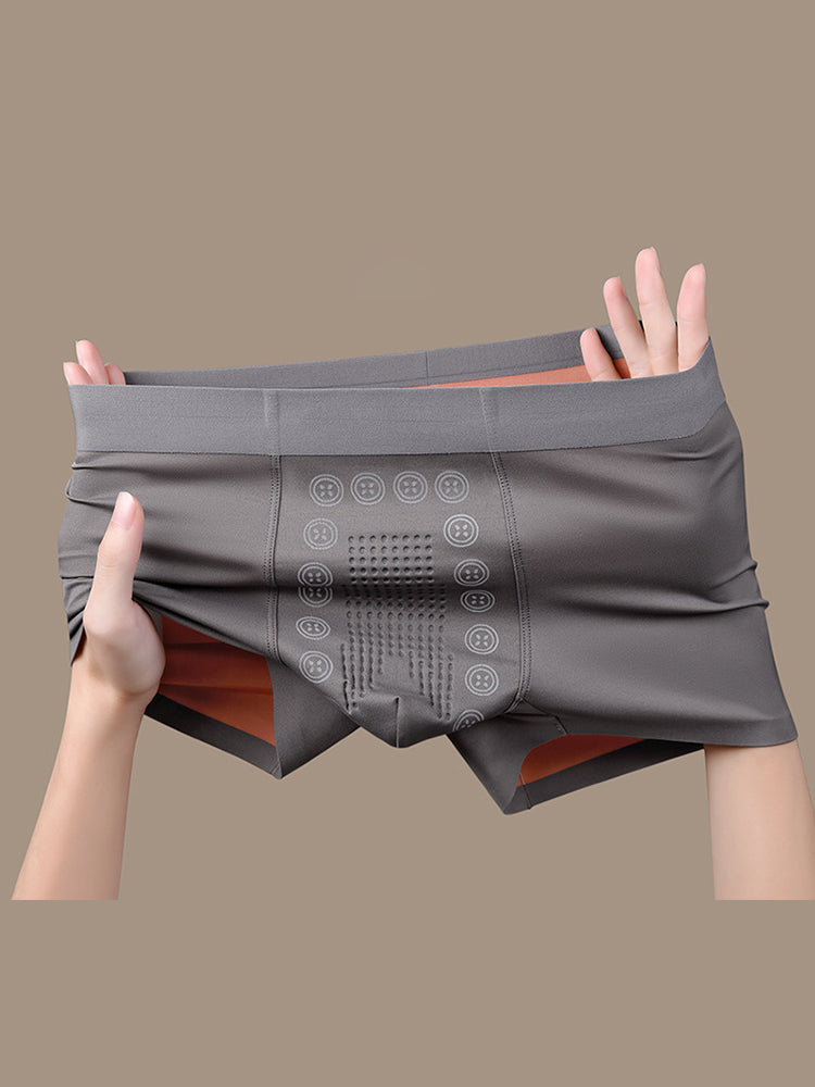 3 Pack Men's Seamless Breathable Trunks with 7A Antibacterial Mulberry Silk Lining | dmunderwear detail image 9