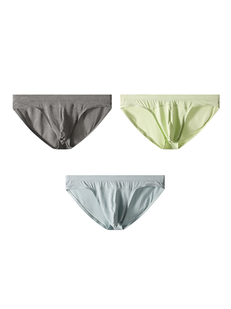 3 Pack Men's Seamless Comfort Jacquard Soft Touch Cooling Briefs | dmunderwear variant image