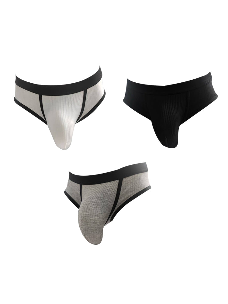 3 Pack Men's Seamless Comfort Large Supportive Pouch Sexy Low-Rise Briefs | dmunderwear variant image