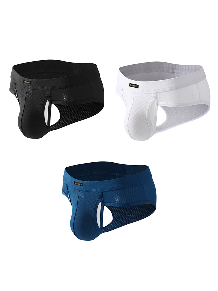 3 Pack Men's Seamless Comfort Sporty Cut Stretch Fit Briefs | dmunderwear variant image