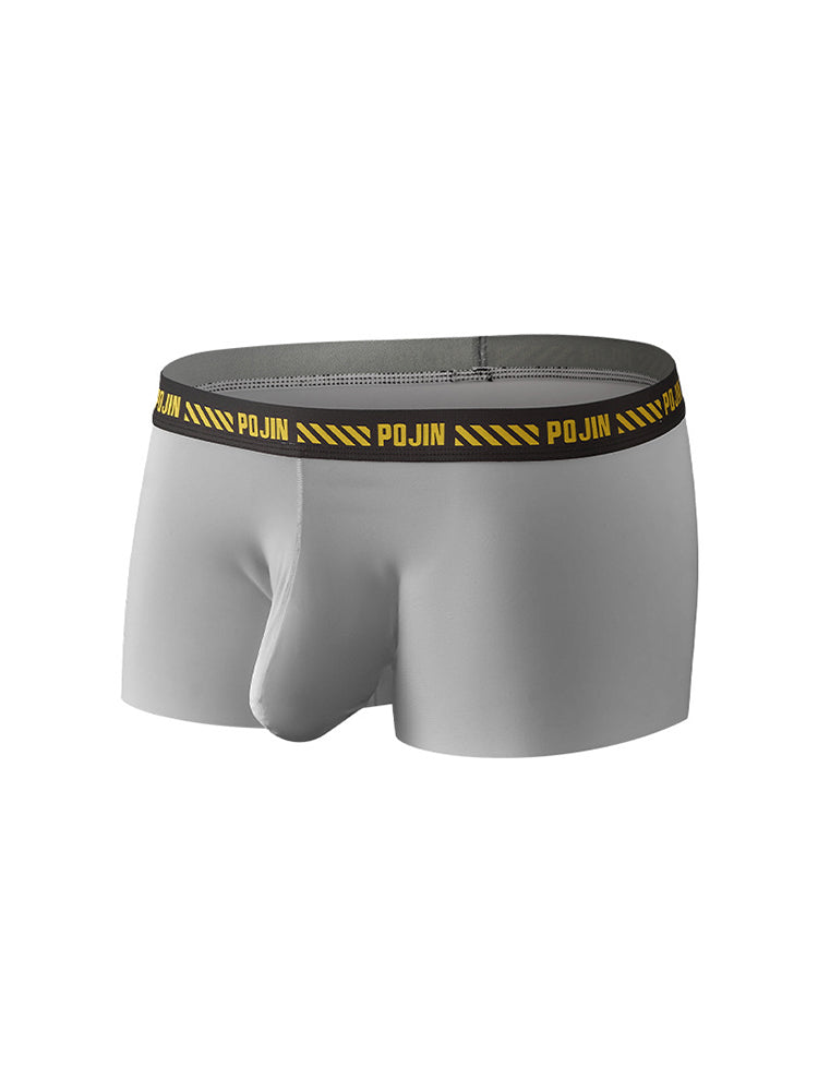 3 Pack Men's Seamless Ice Silk U-Pouch Low Waist Sexy Breathable Trunks | dmunderwear detail image 1