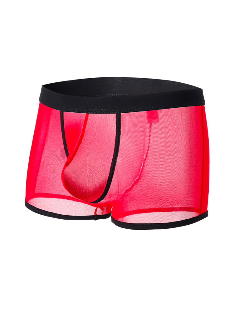 3 Pack Men's Semi-Sheer High-Stretch Skin-Friendly Mesh Breathable Trunks | dmunderwear detail image 15