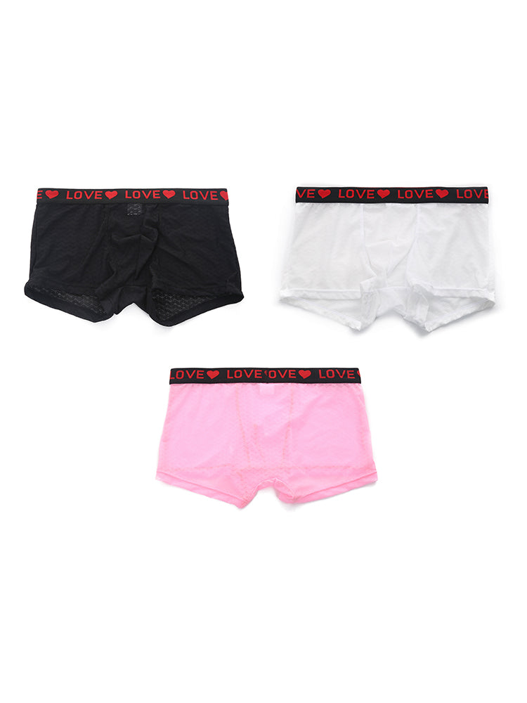 3 Pack Men's Sexy Lace Breathable Comfortable Durable Stretch Silky Touch Trunks | dmunderwear variant image