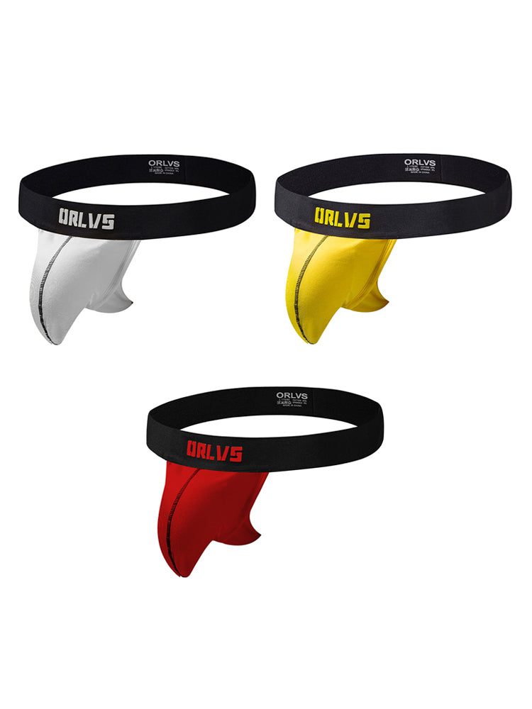 3 Pack Low-Cut Cotton Men's Thong with Enhanced Pouch | dmunderwear variant image