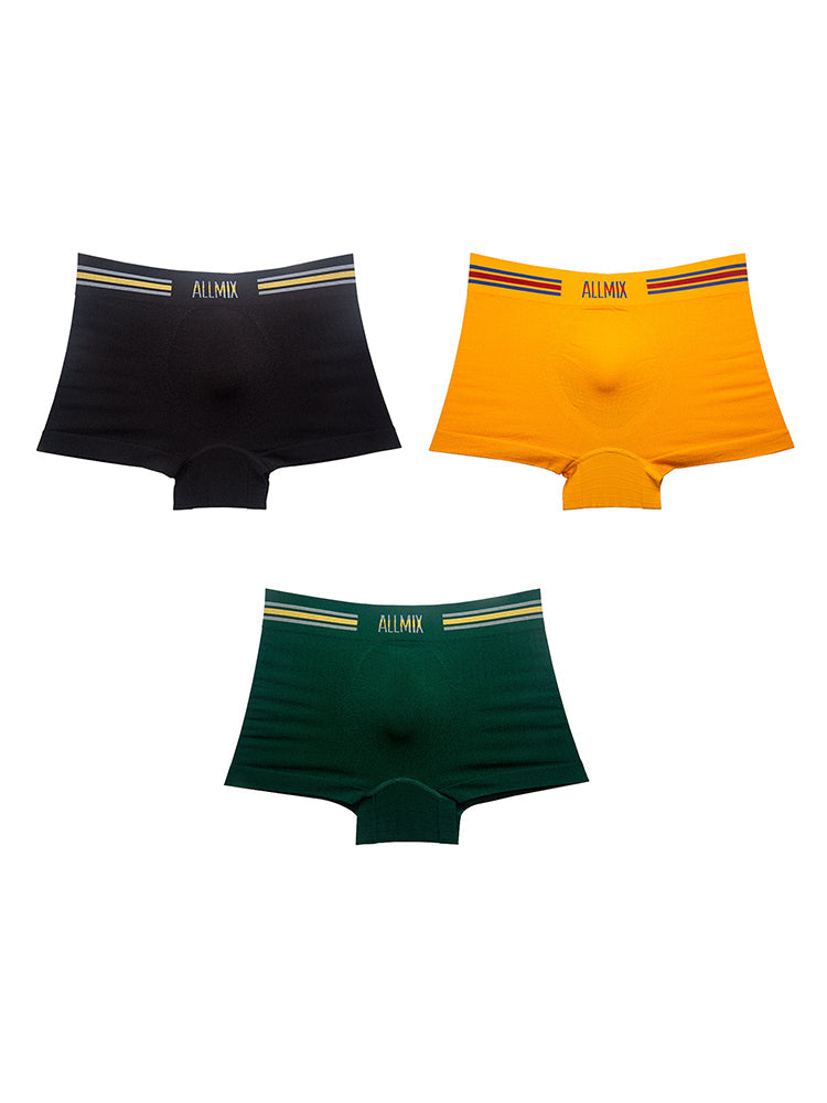 3 Pack ALLMIX Men's Sexy Striped Seamless Low Waist Boxers Briefs | dmunderwear variant image