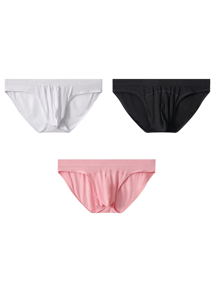 3 Pack Men's Sexy Threaded U-Shaped Briefs | dmunderwear variant image