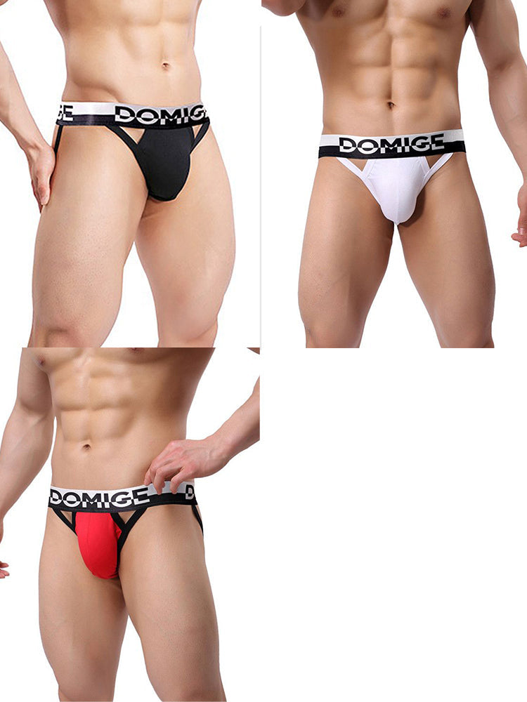 3 Pack Men's Skin-Friendly Lightweight & Airy Large Pouch Chafe-Free Jockstrap | dmunderwear variant image