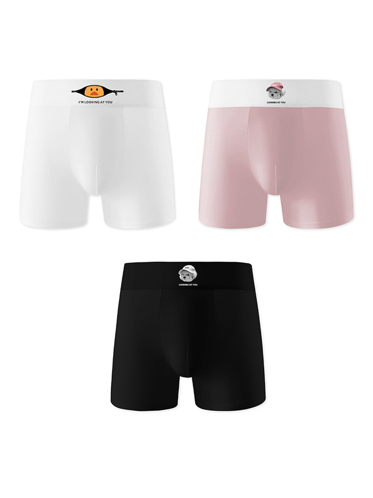 3 Pack Men's Soft Breathable Cotton Broaden Waistband Boxer Briefs | dmunderwear detail image 6