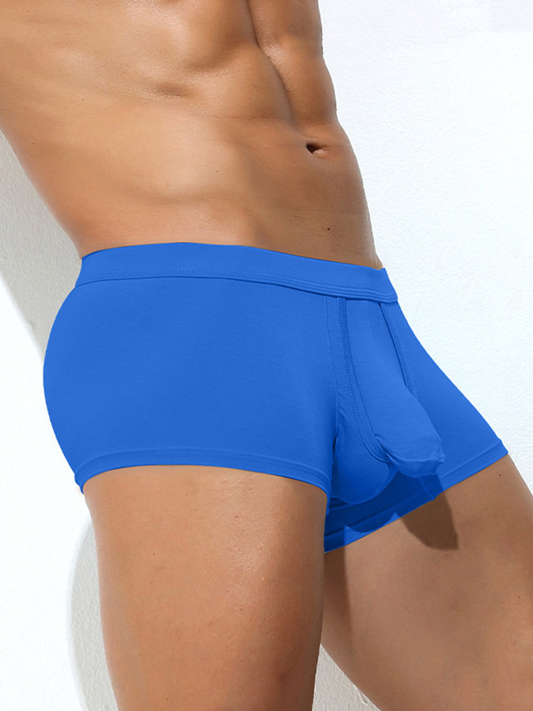 3 Pack Men's Solid Color Breathable Comfy Fabric Loose-Fit Soft Trunks | dmunderwear detail image 10