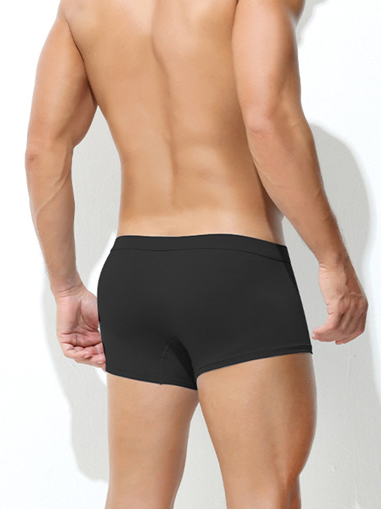 3 Pack Men's Solid Color Breathable Comfy Fabric Loose-Fit Soft Trunks | dmunderwear detail image 19