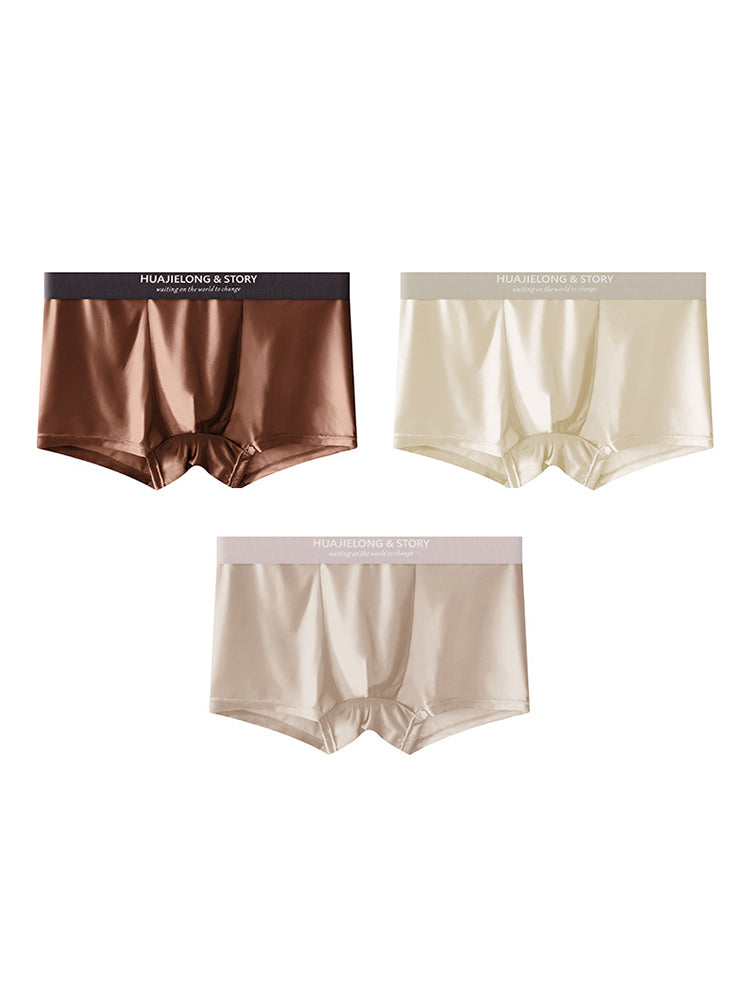 3 Pack Men's Solid-Color Breathable Trunks | dmunderwear variant image
