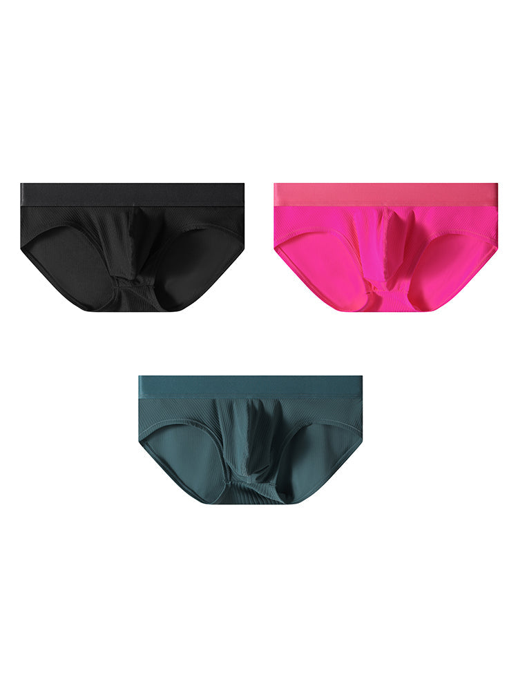 3 Pack Men's Solid Color Large U-Pouch Sporty Cut Odor-Resistant Soft Briefs | dmunderwear detail image 12